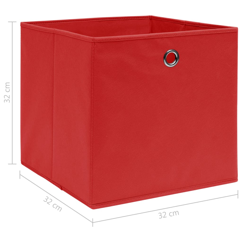 vidaXL hoiukastid 4 tk, punane, 32 x 32 x 32 cm, kangas