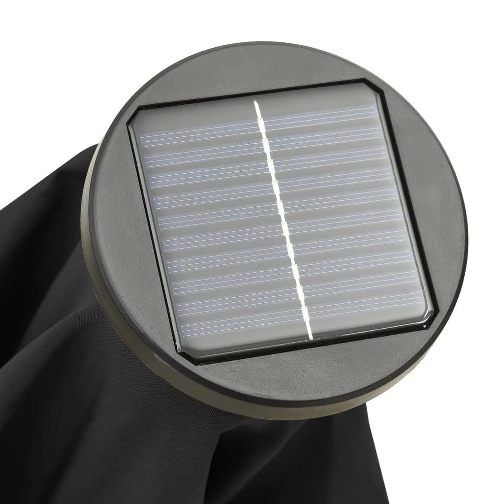 vidaXL päikesevari LED-tuledega, must, 200 x 211 cm, alumiinium