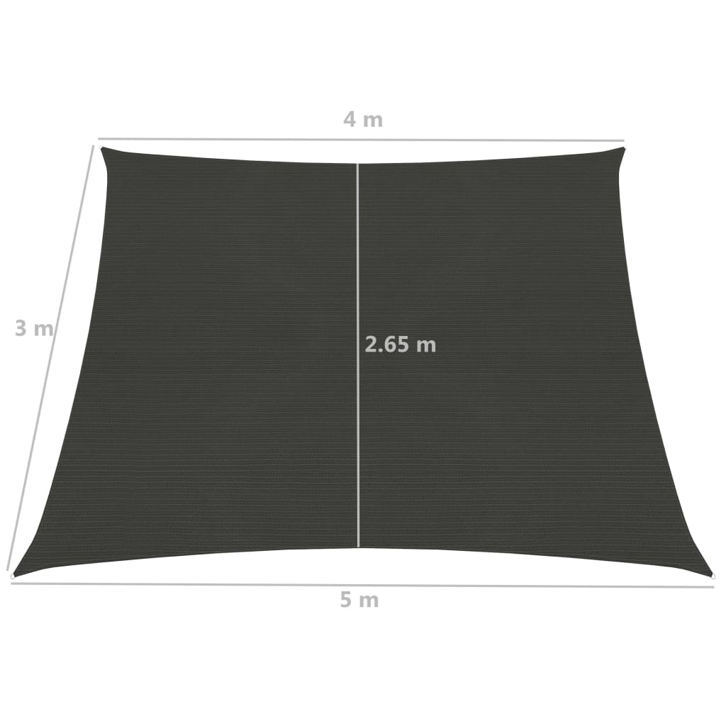 vidaXL päikesepuri 160 g/m² antratsiithall, 4/5x3 m, HDPE