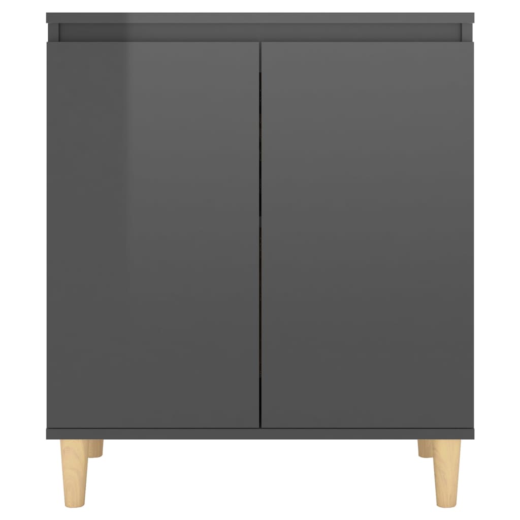 vidaXL puhvetkapp puitjalgadega, kõrgläikega hall, 60 x 35 x 70 cm, puitlaastplaat