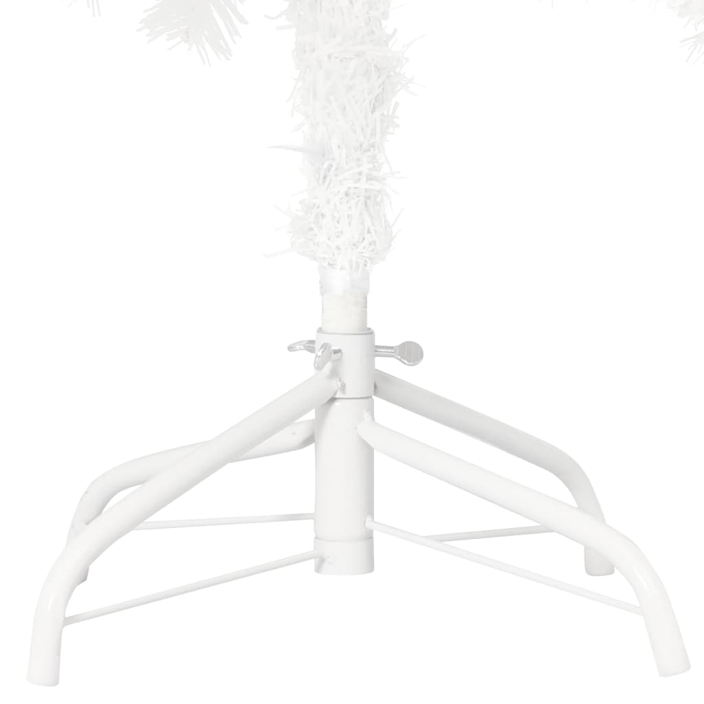 vidaXL valgustusega kunstkuusk kuulidega, valge, 180 cm