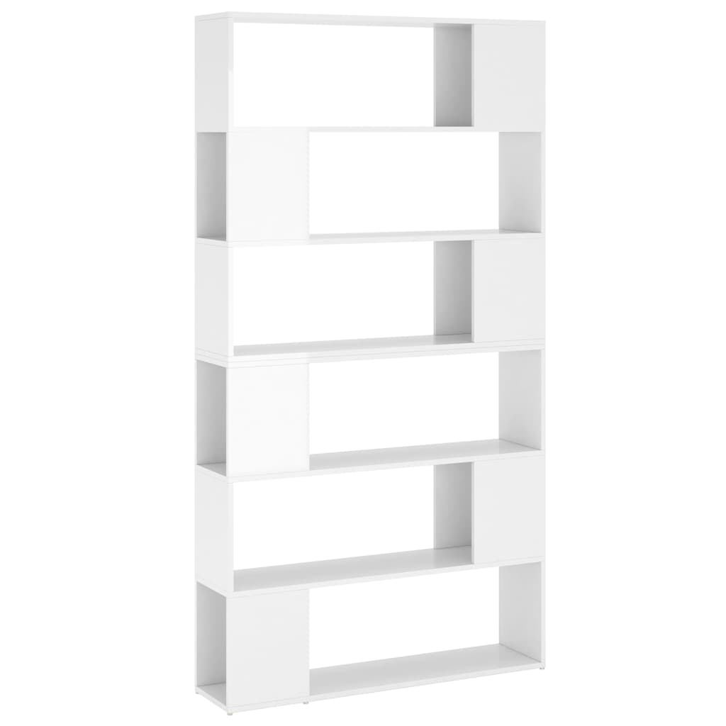 vidaXL raamaturiiul/ruumijagaja, kõrgläikega valge, 100x24x188 cm