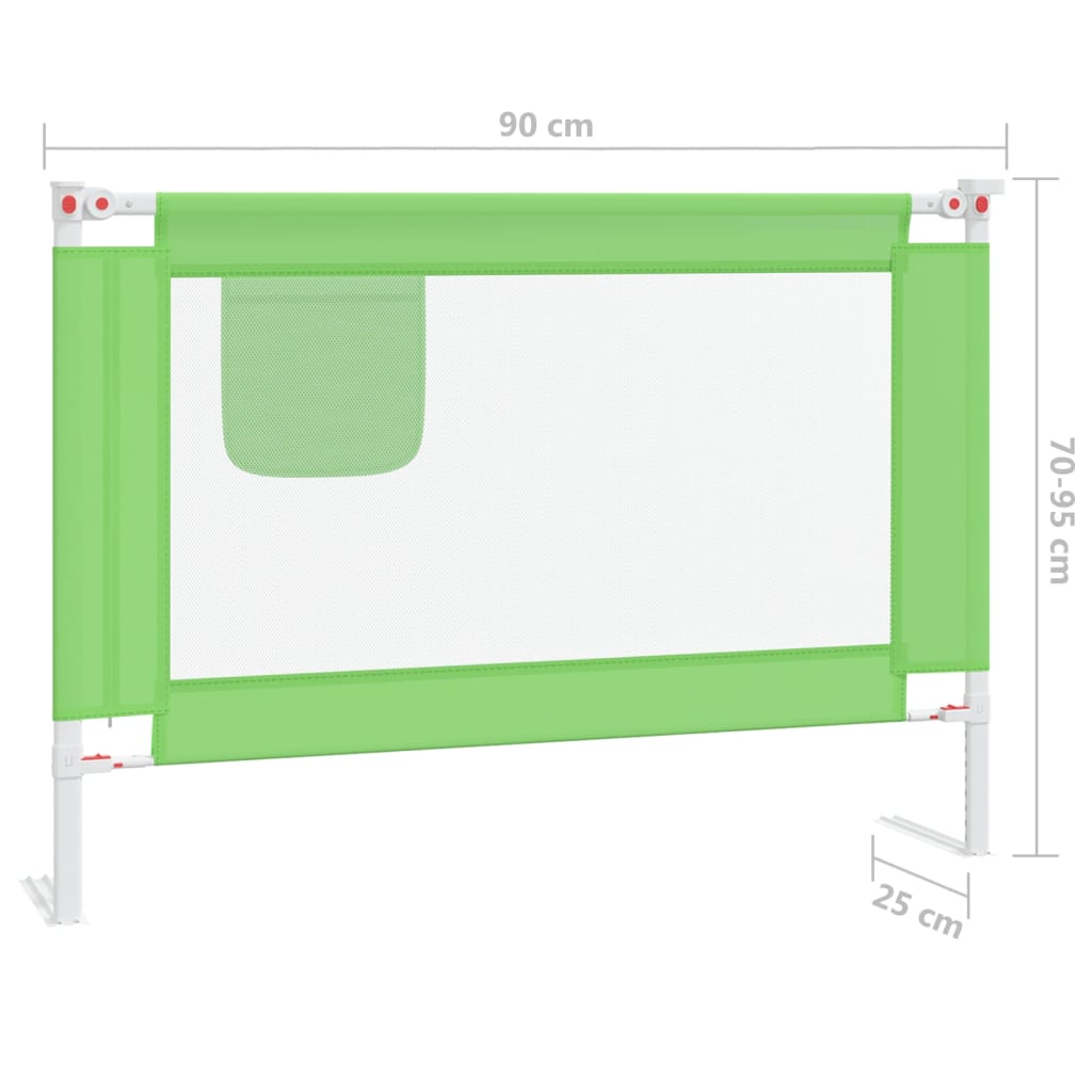 vidaXL voodipiire väikelapse voodile, roheline, 90 x 25 cm, kangas