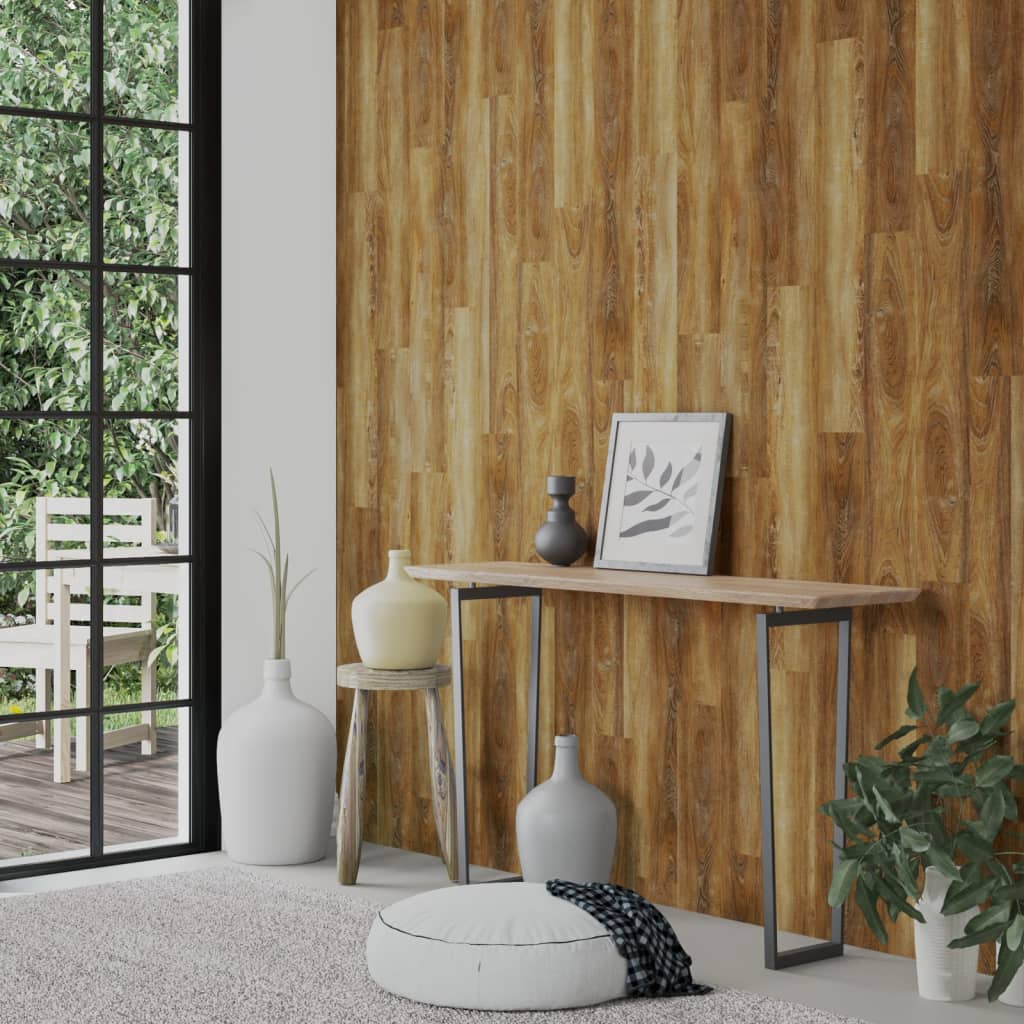 vidaXL seinapaneelid, puidu välimusega, pruun, PVC 2,06 m²
