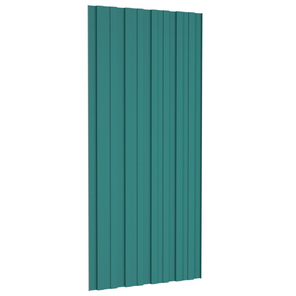 vidaXL katusepaneel 36 tk, tsingitud terasest, roheline, 100 x 45 cm
