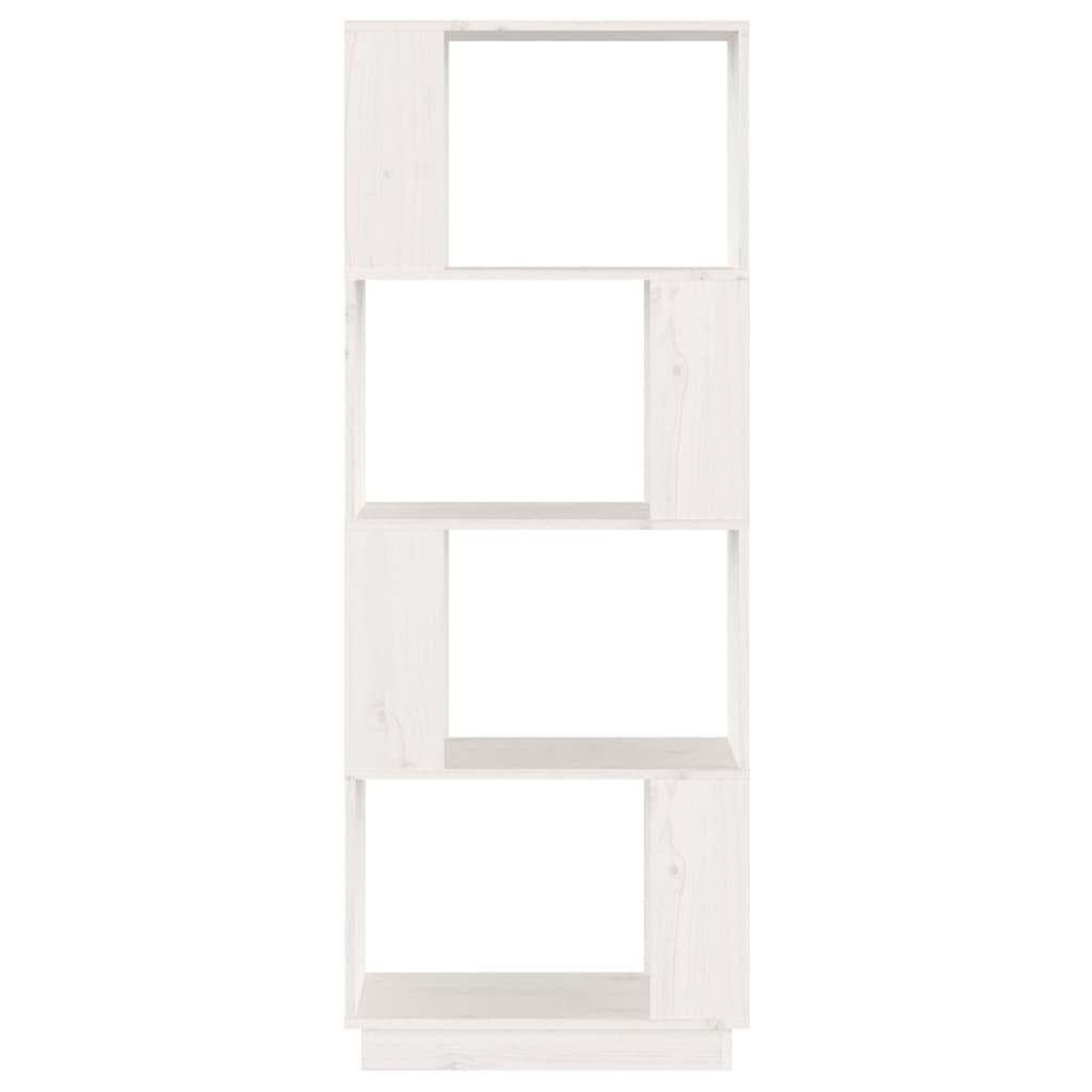 vidaXL raamaturiiul/ruumijagaja, valge, 51 x 25 x 132 cm, männipuit