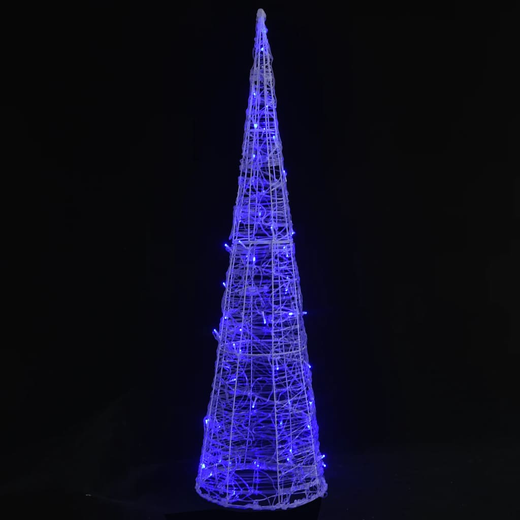 vidaXL akrüülist valguspüramiid, LED-tuli, koonus, sinine 90 cm