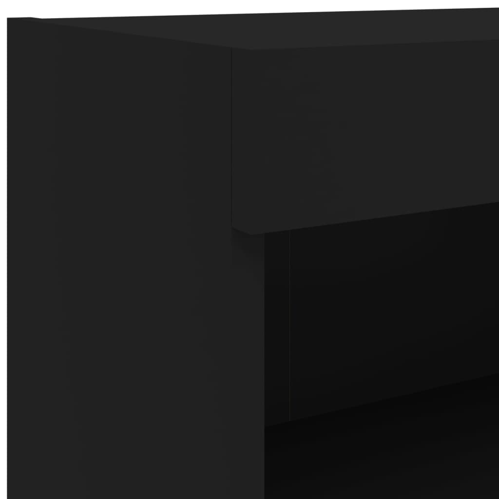 vidaXL 8-osaline telerikappide komplekt LED-tuledega, must, tehispuit
