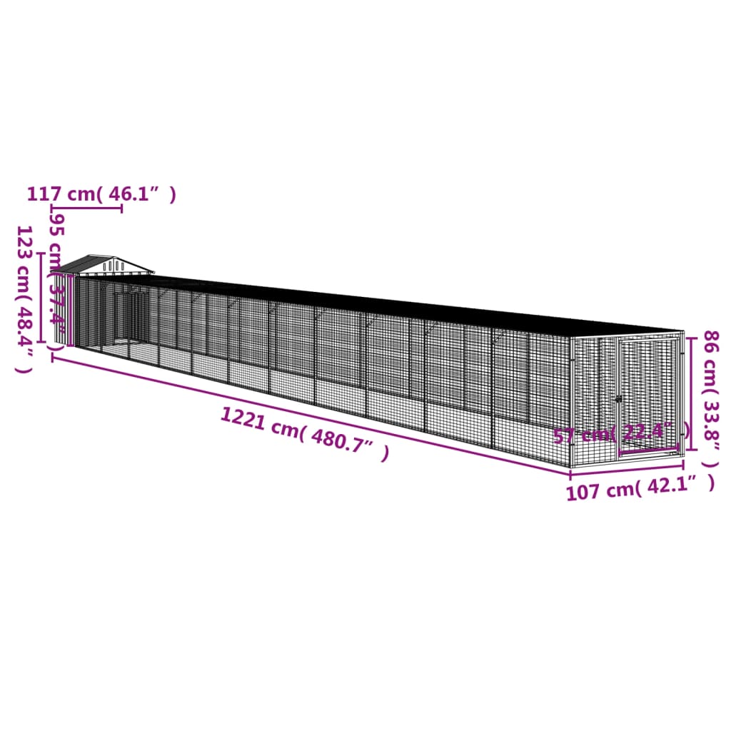 vidaXL kanapuur aedikuga, antratsiithall, 117x1221x123 cm, teras