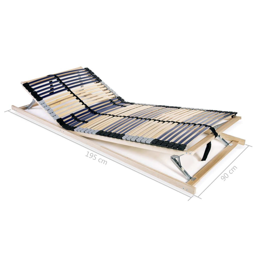 vidaXL voodi aluspõhjad, 2 tk, 42 liistu, 7 piirkonda, 90 x 200 cm