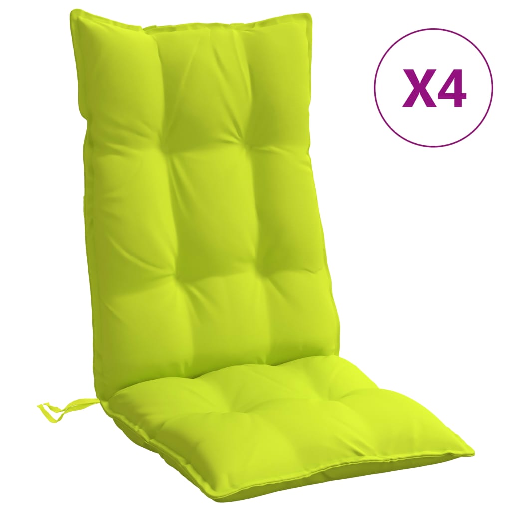 vidaXL kõrge seljatoega toolipadjad 4 tk, erkroheline, oxford kangas