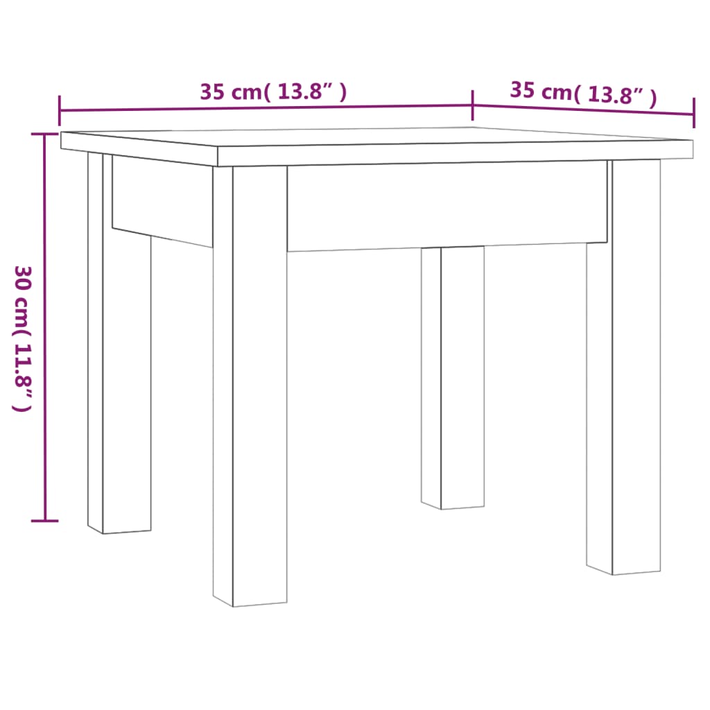 vidaXL kohvilaud, must,35x35x30 cm, männipuit