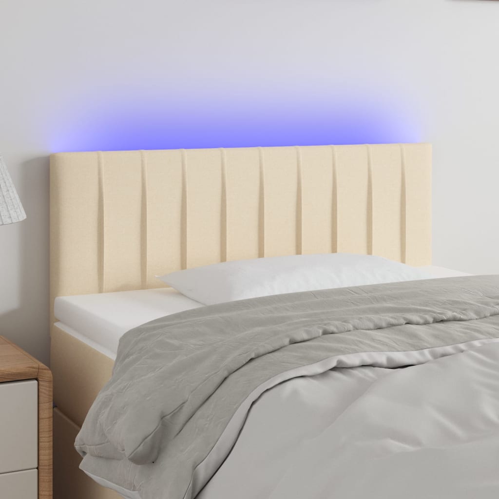 vidaXL LED-voodipeats, kreemjas, 80x5x78/88 cm, kangas