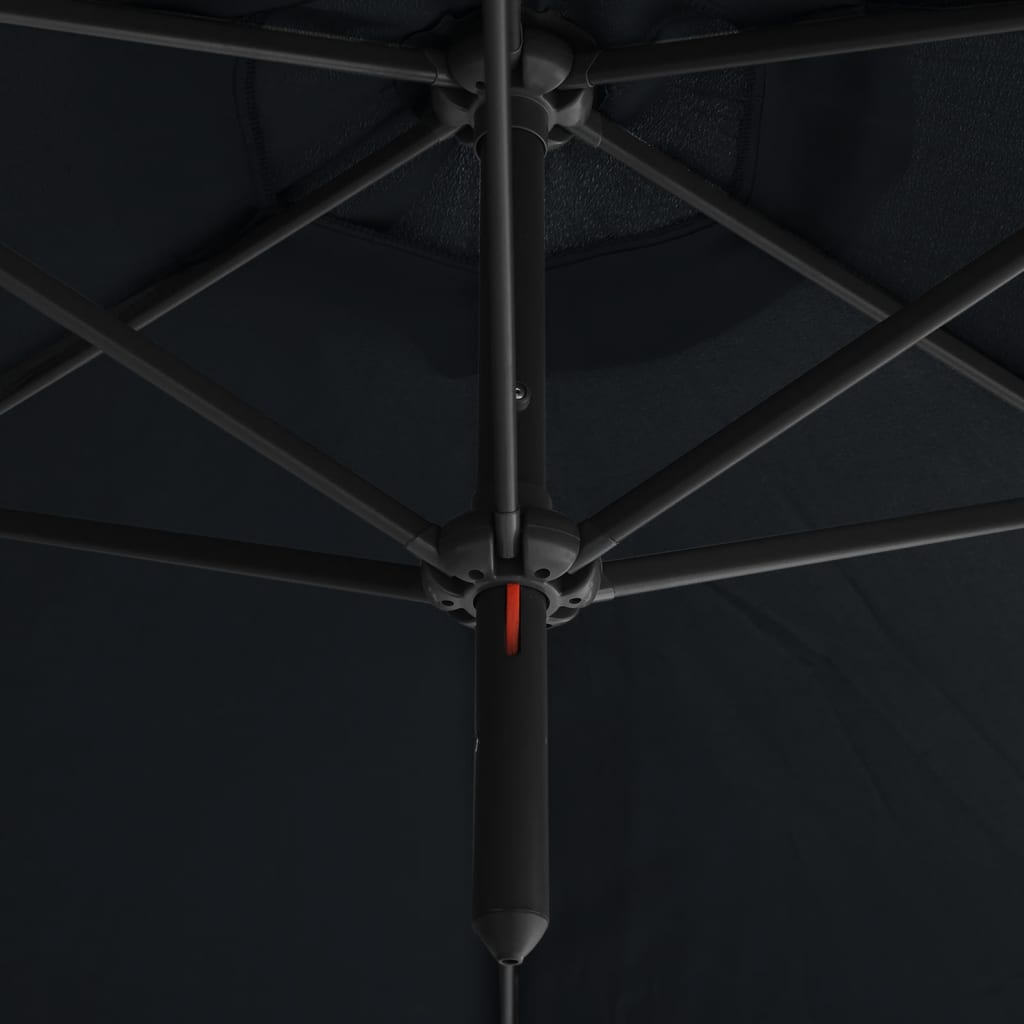 vidaXL topelt päikesevari, teraspostiga, must, 600 cm