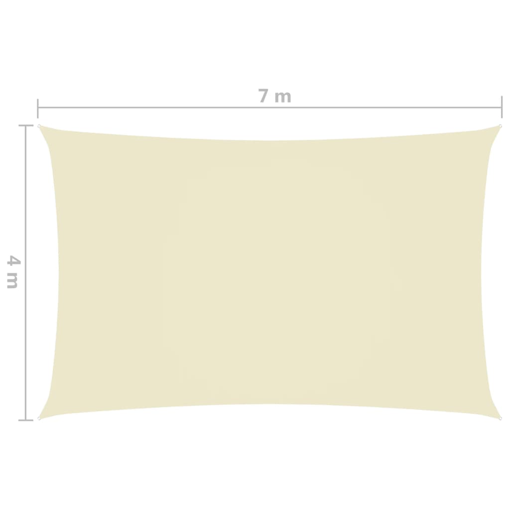 vidaXL oxford-kangast päikesepuri, ristkülik, 4 x 7 m kreemjas