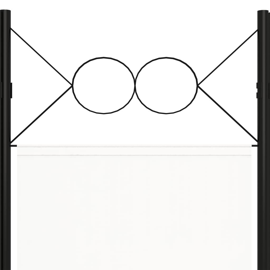 vidaXL 5 paneeliga ruumijagaja, valge, 200 x 180 cm