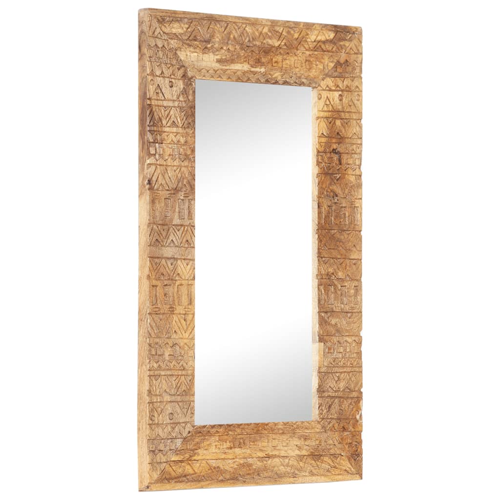 vidaXL, käsitsi nikerdatud peegel, 80x50x2,5 cm, mangopuit