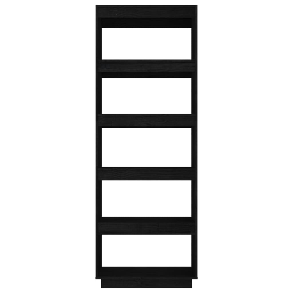 vidaXL raamaturiiul/ruumijagaja, must, 60x35x167 cm, täismännipuit