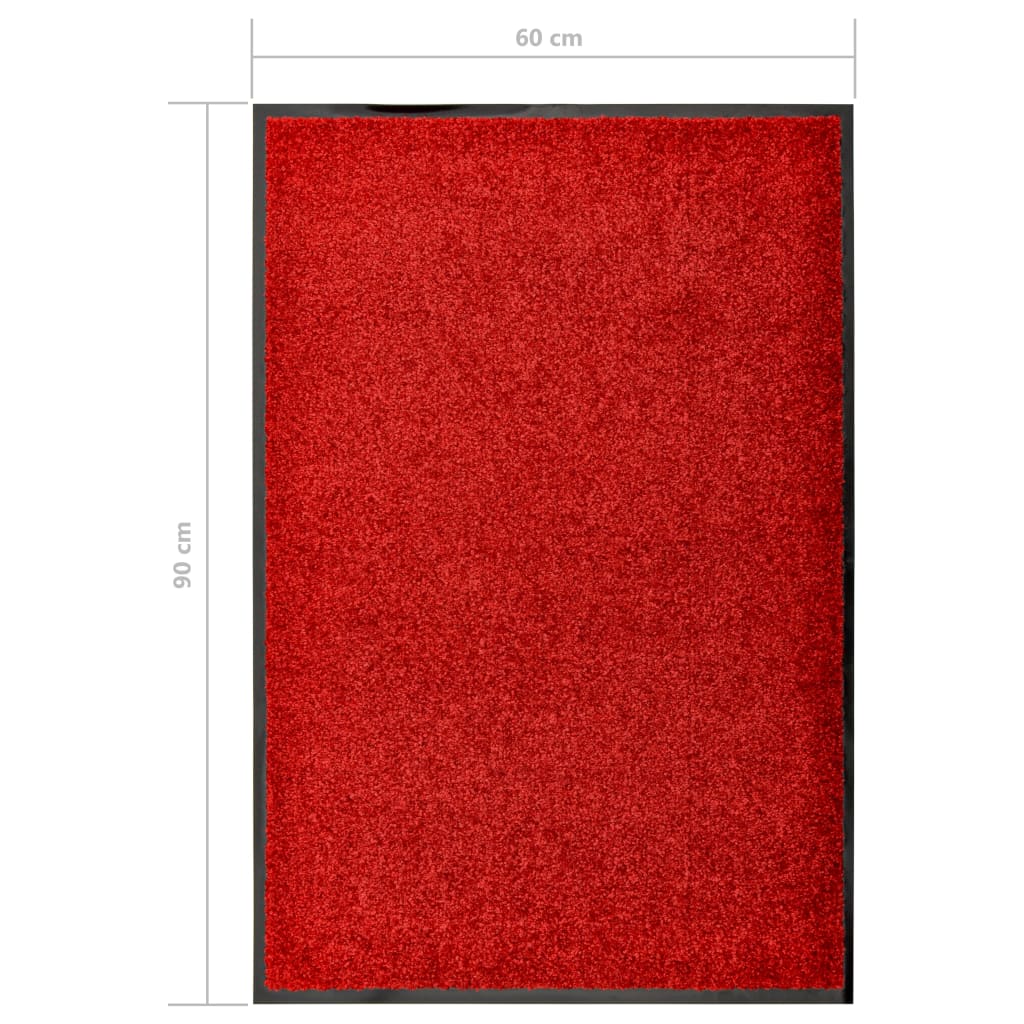 vidaXL uksematt pestav, punane, 60 x 90 cm