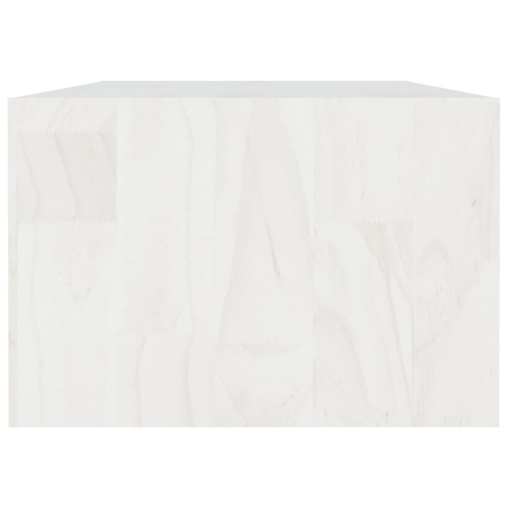 vidaXL kohvilaud, valge, 110x50x34 cm, täismännipuit
