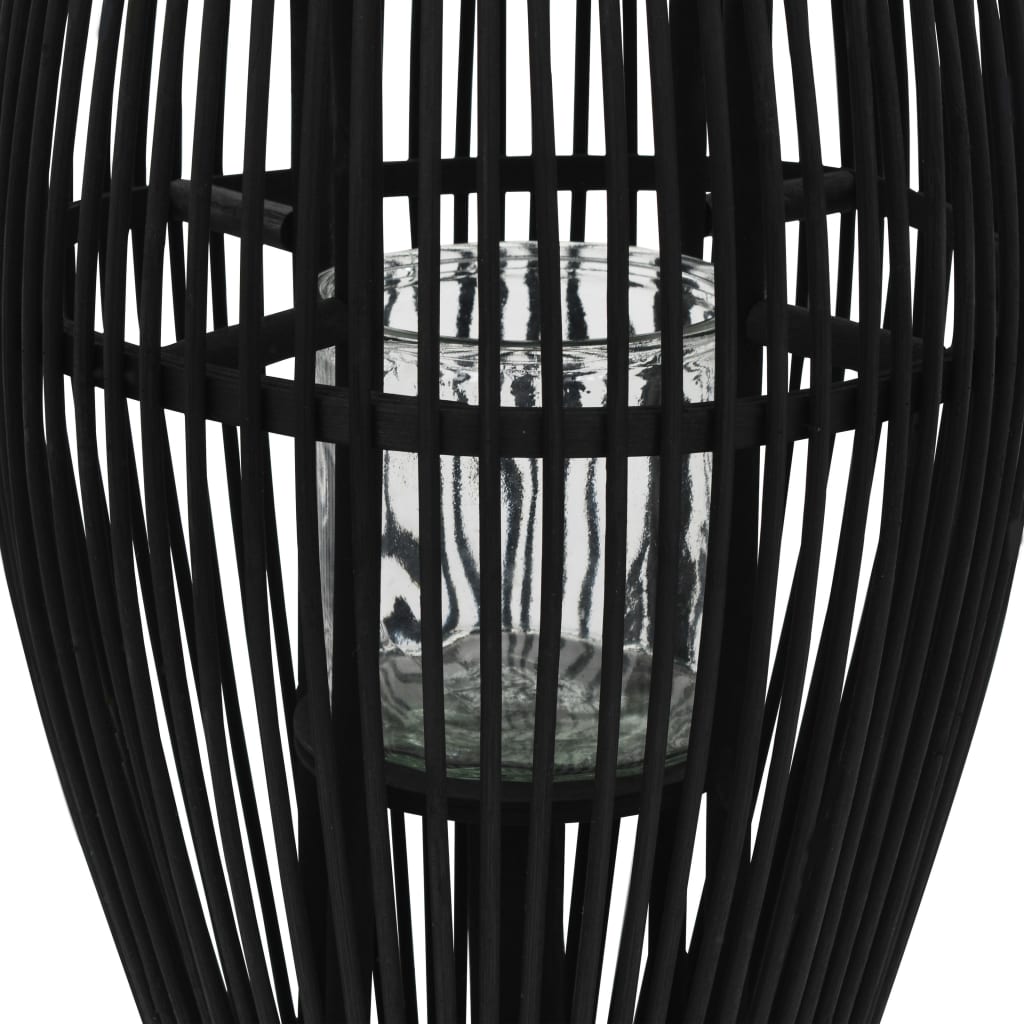 vidaXL rippuv küünlalatern, bambus, must, 95 cm