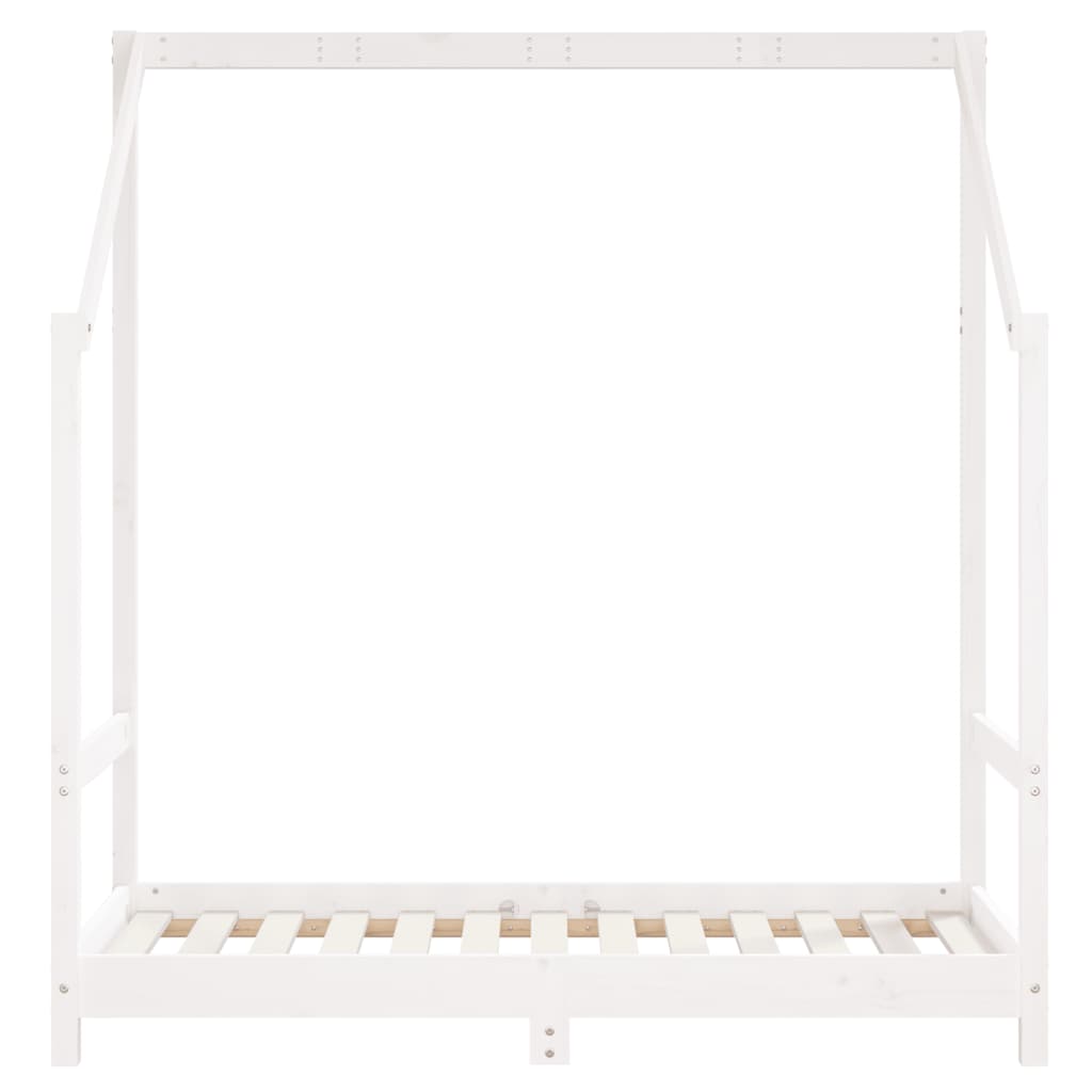 vidaXL lastevoodi raam, valge, 70 x 140 cm, männipuit
