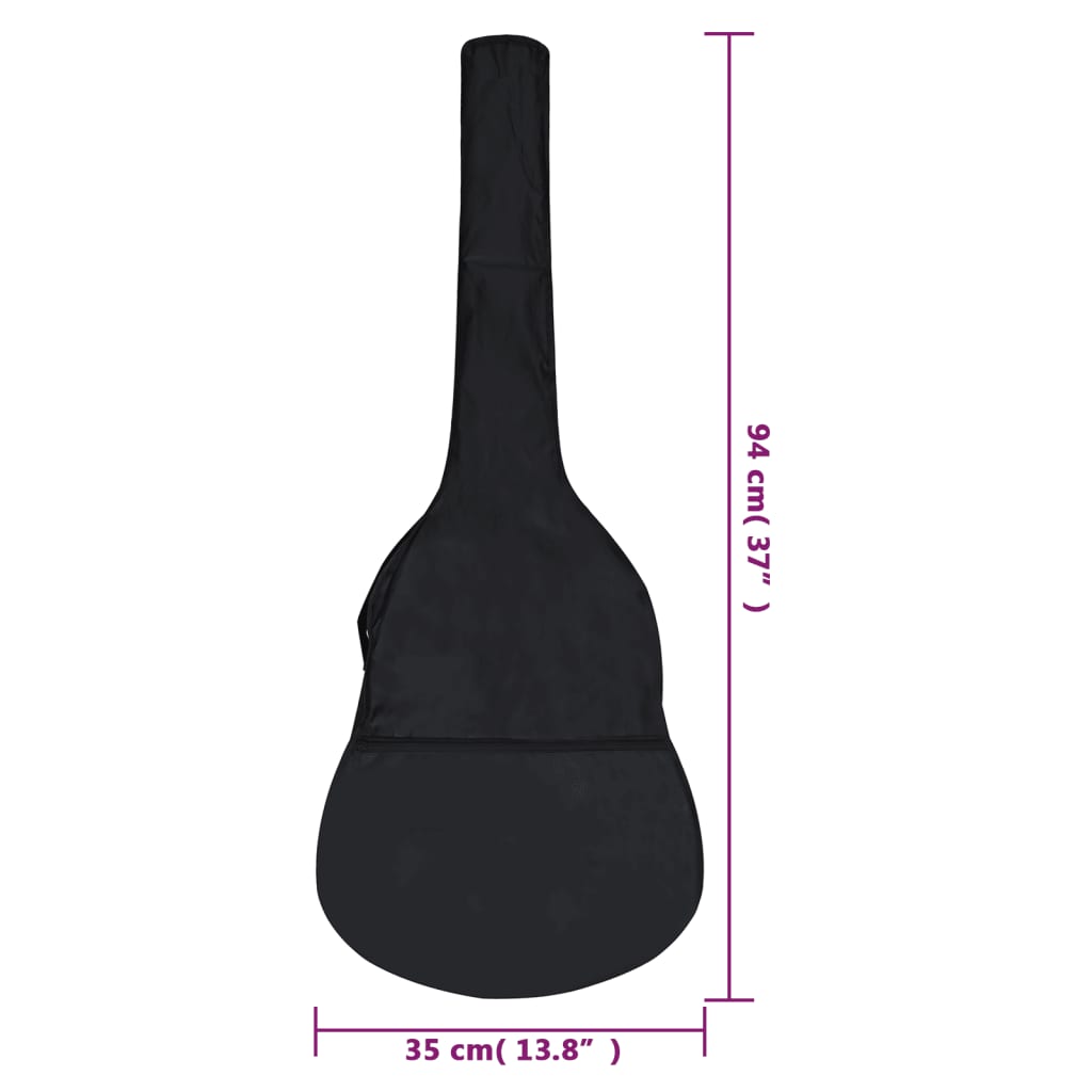 vidaXL kitarrikott 3/4 klassikalisele kitarrile, must 94x35 cm kangas