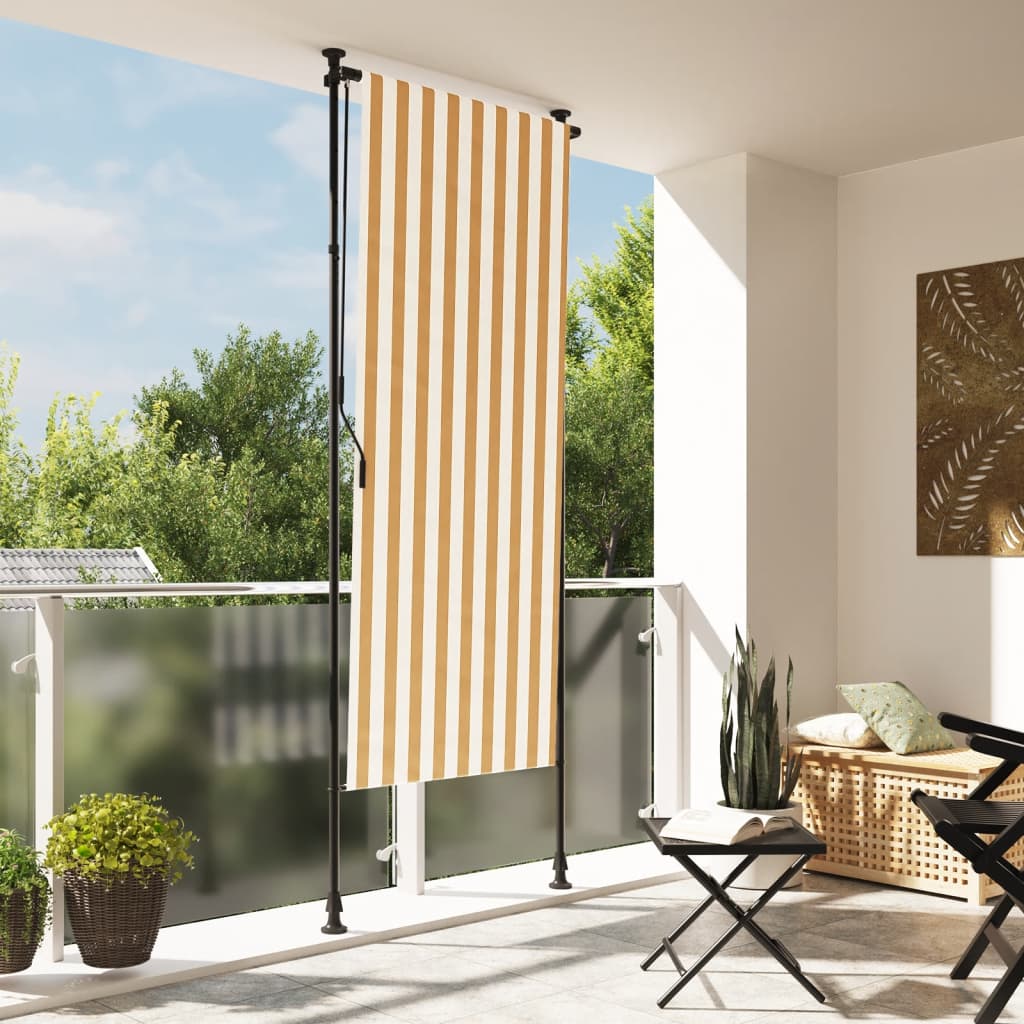 vidaXL väliruloo, oranž ja valge, 120 x 270 cm, kangas ja teras