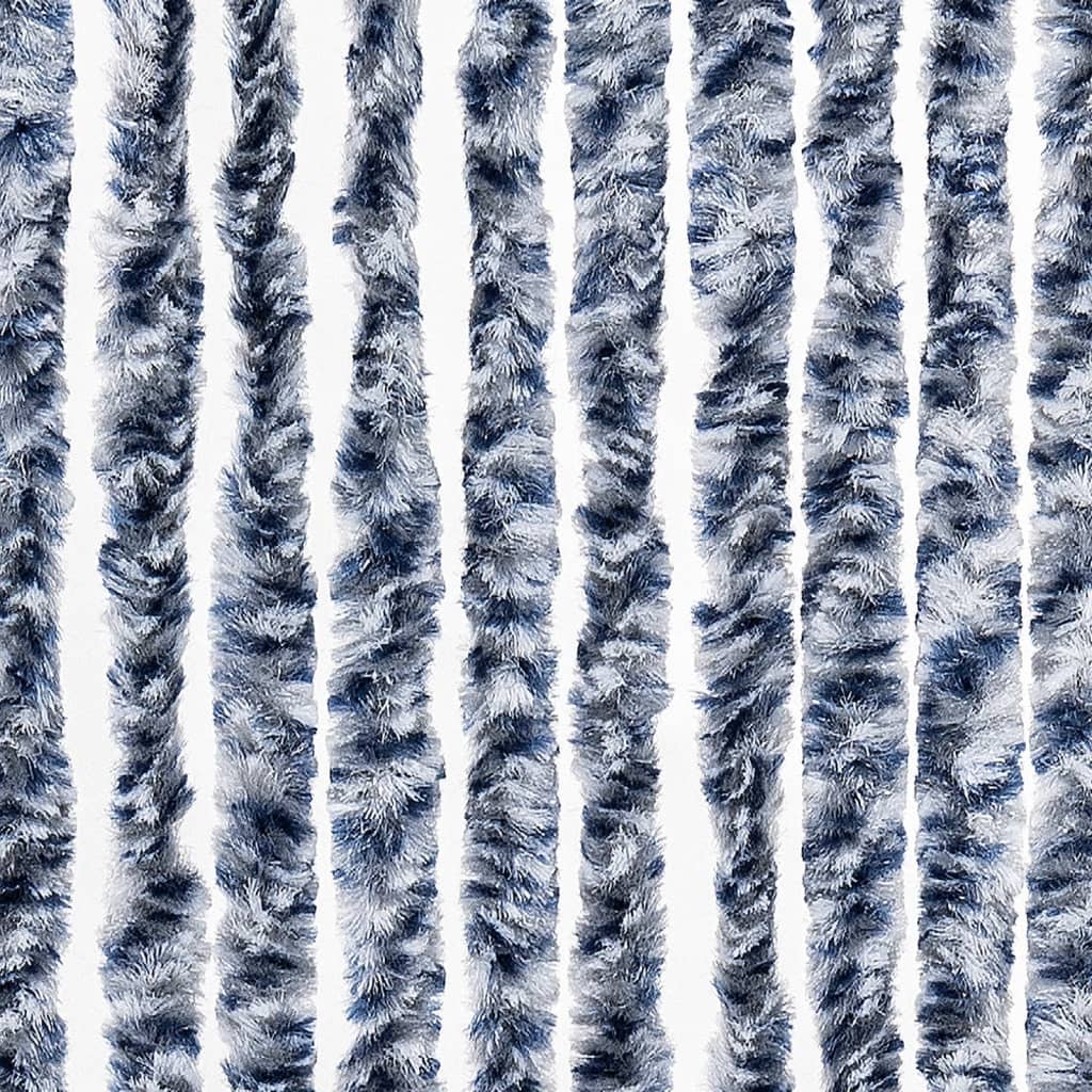 vidaXL putukakardin sinine, valge ja hõbedane 100 x 220 cm šenill