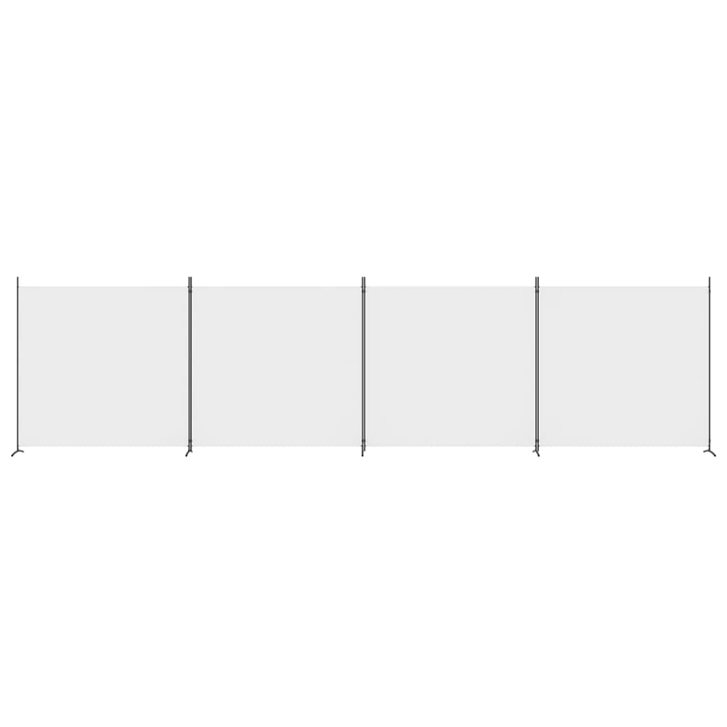 vidaXL 4 paneeliga ruumijagaja, valge, 698x180 cm, kangas