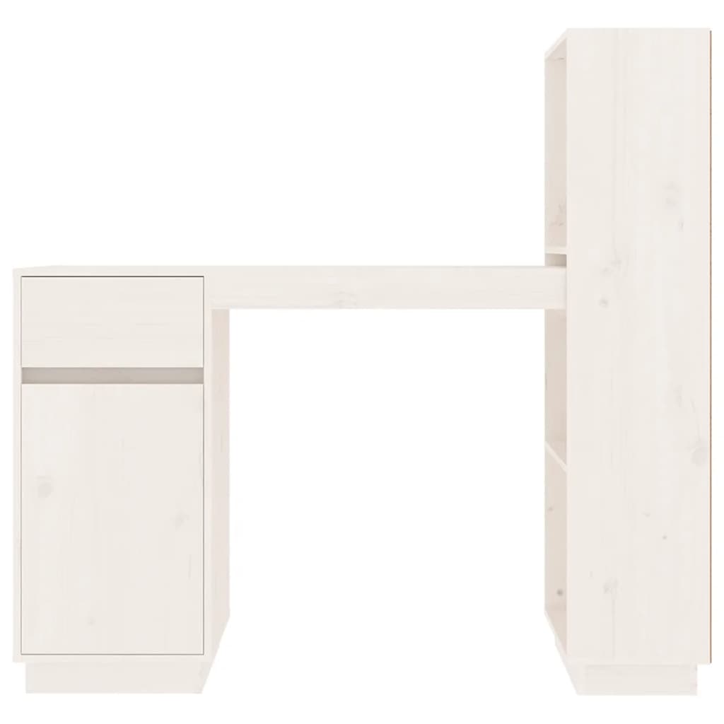 vidaXL kirjutuslaud, valge, 110 x 53 x 117 cm, männipuit