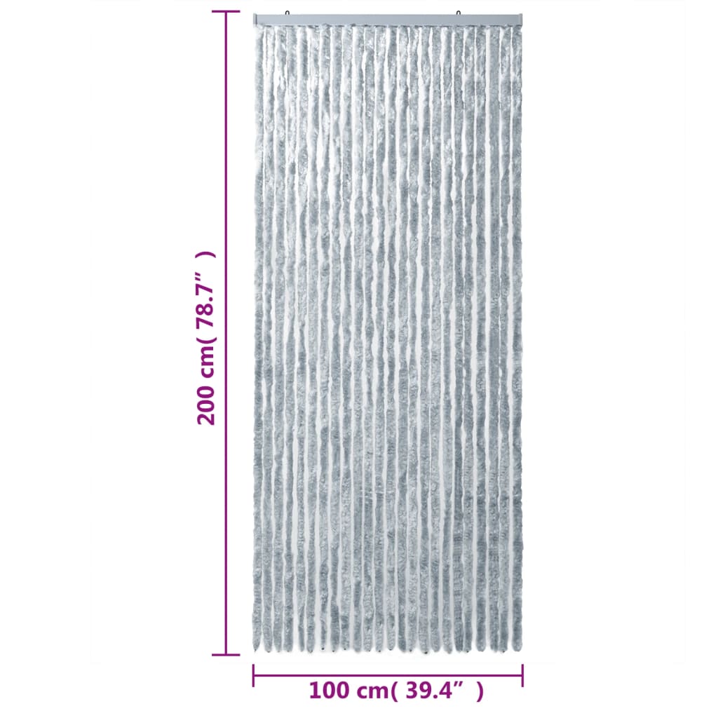 vidaXL putukakardin, valge ja hall, 100 x 200 cm, šenill