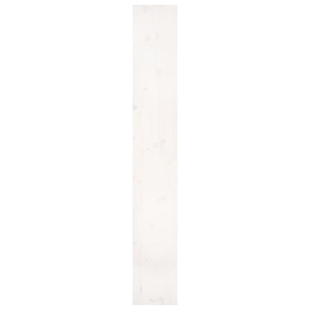vidaXL raamaturiiul/ruumijagaja, valge, 80x30x199,5 cm, täismännipuit