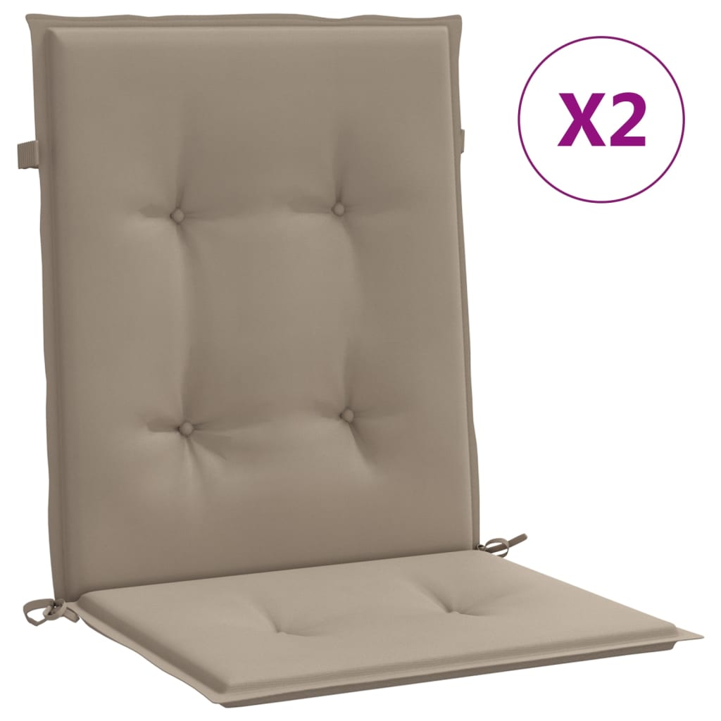 vidaXL madala seljatoega toolipadjad 2 tk pruunikas 100x50x7 cm kangas