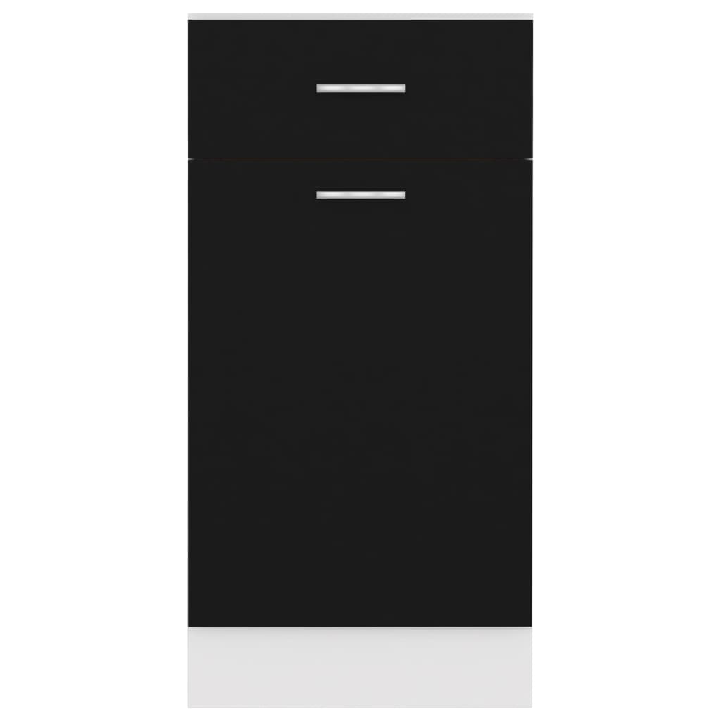 vidaXL köögikapp, must, 40 x 46 x 81,5 cm, puitlaastplaat