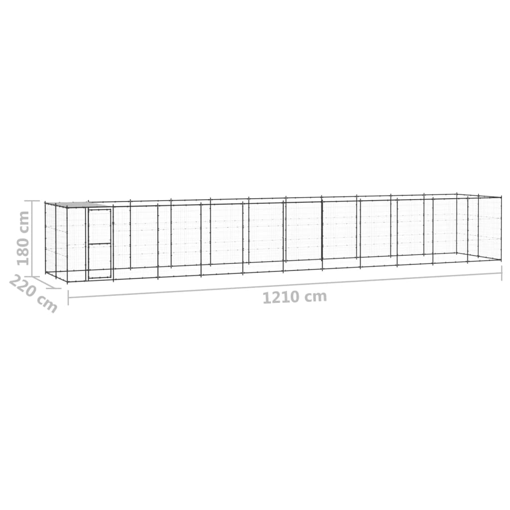 vidaXL koeraaedik katusega, teras, 26,62 m²