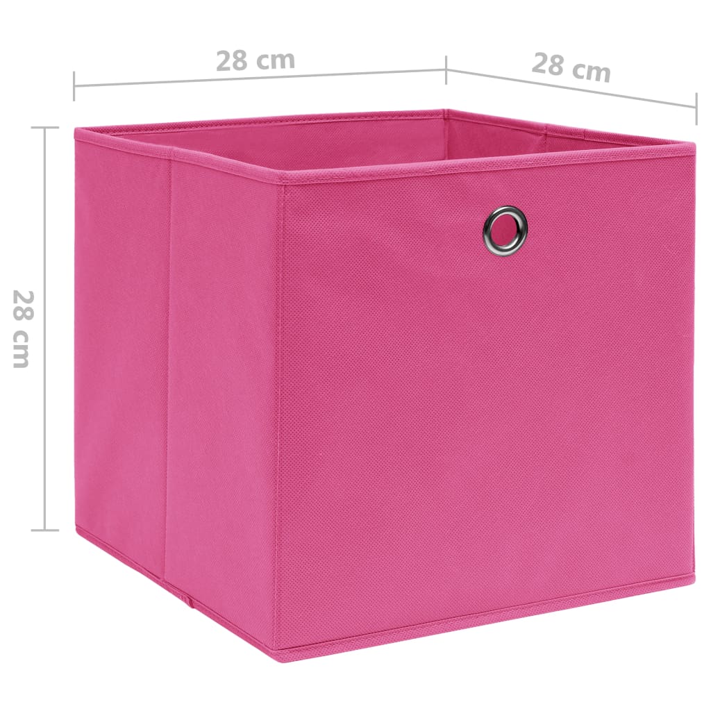 vidaXL mittekootud kangast hoiukastid 10 tk, 28 x 28 x 28 cm, roosa