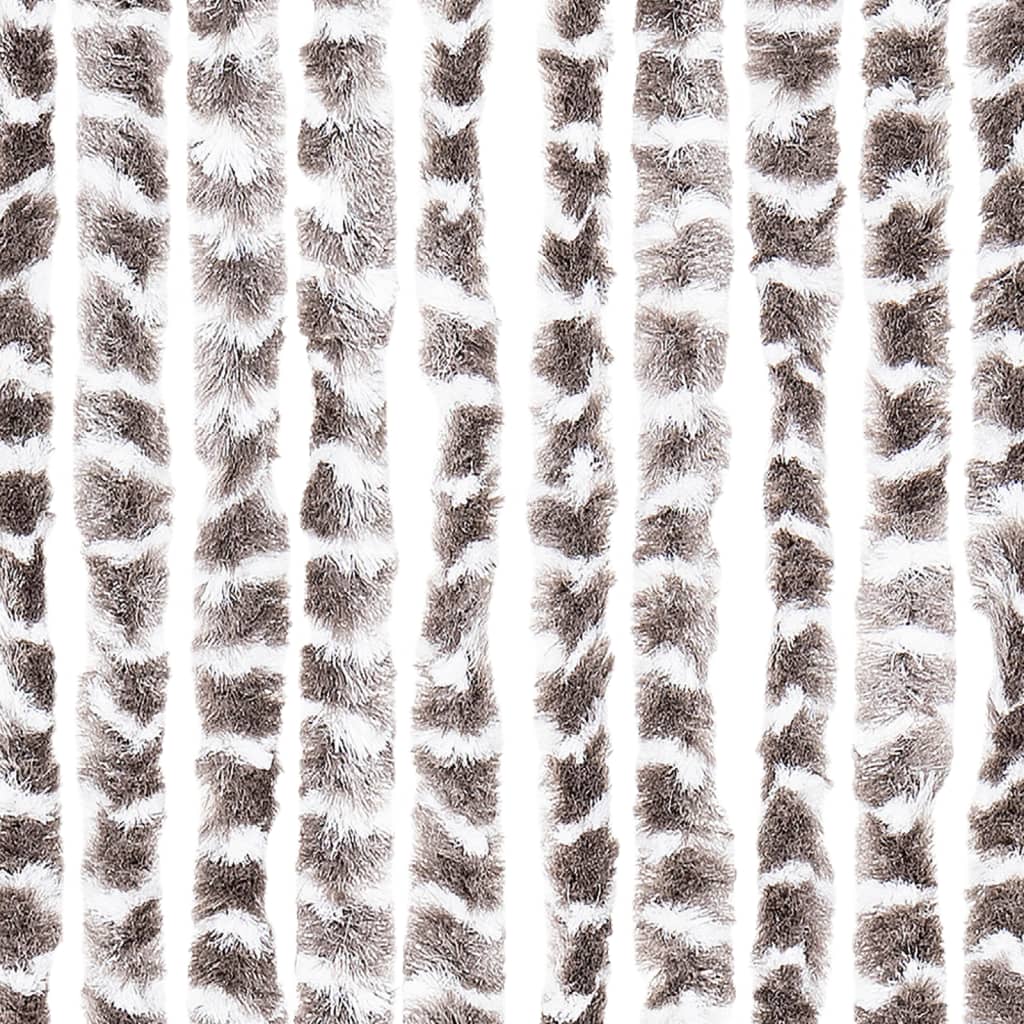 vidaXL putukakardin, pruunikashall ja valge, 100 x 200 cm, šenill