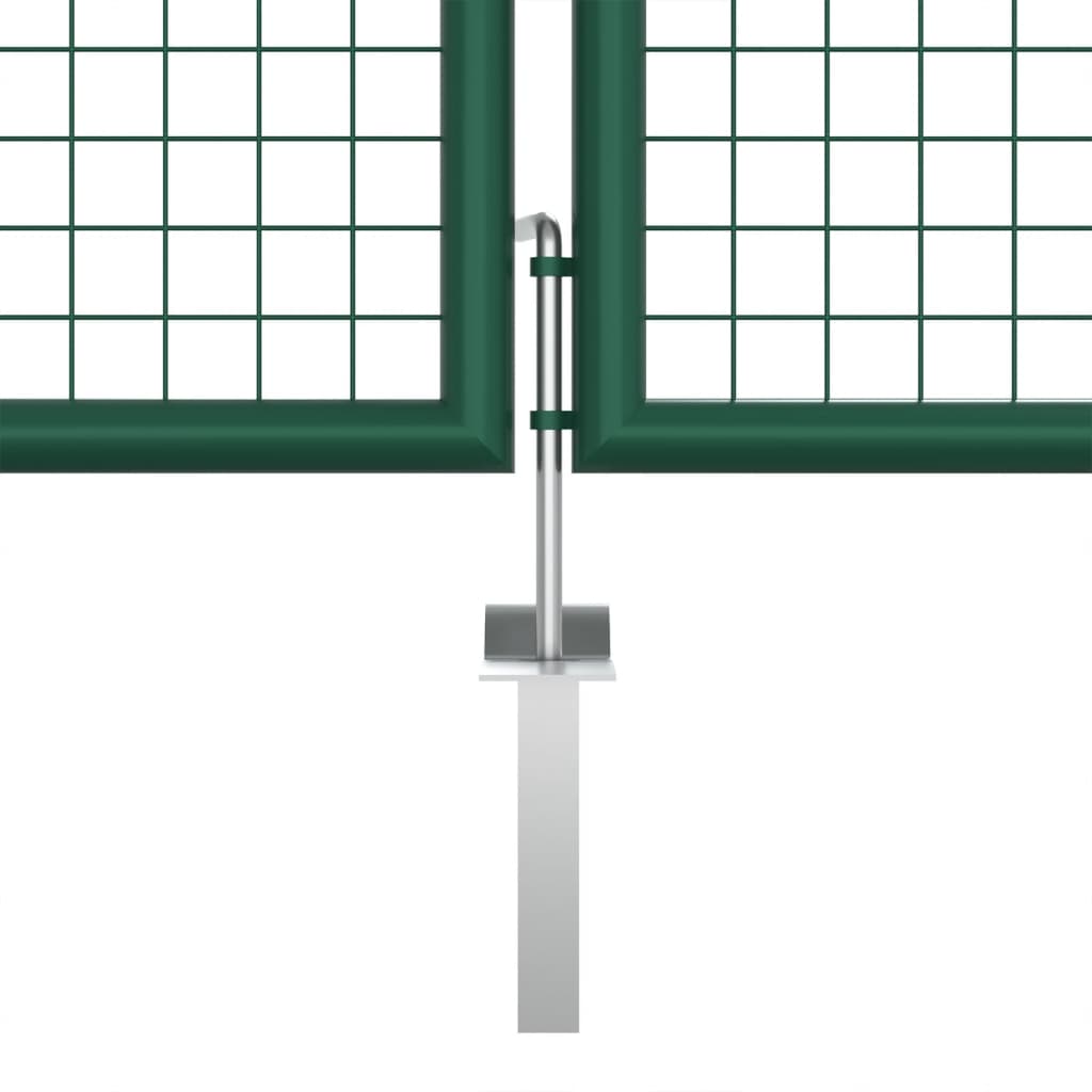 vidaXL võrkaia värav, teras, 400 x 125 cm, roheline