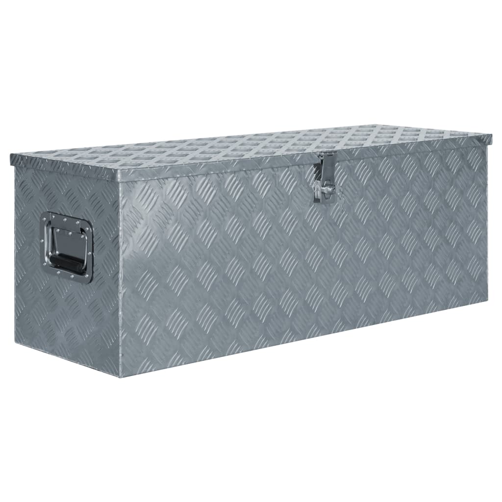 vidaXL alumiiniumist kast 110,5 x 38,5 x 40 cm, hõbedane