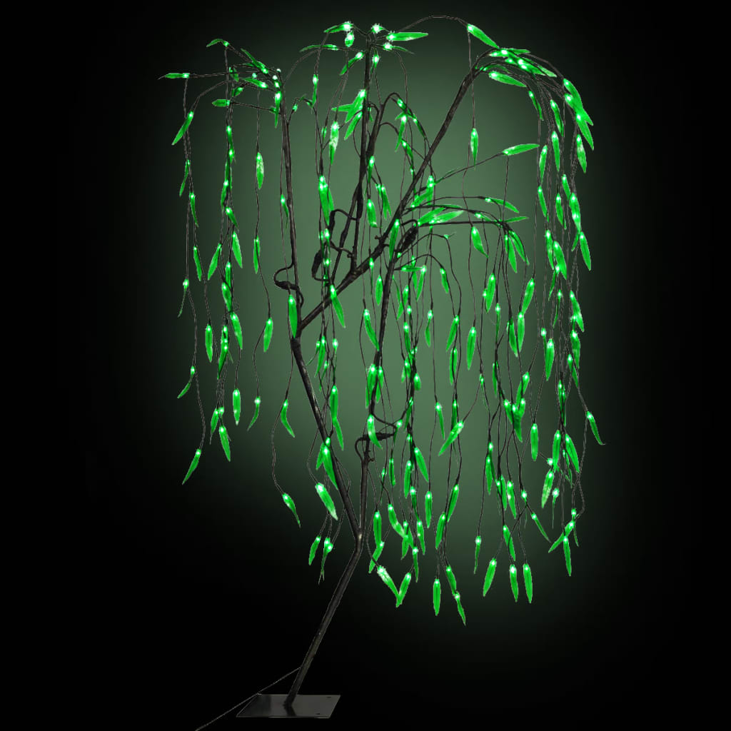 vidaXL LED-tuledega jõulupuu, roheline valgus, paju 150 cm