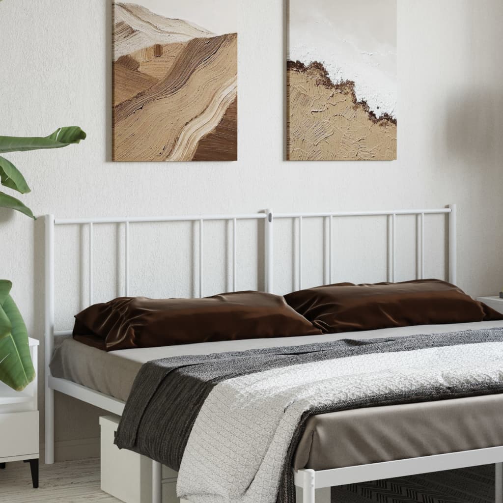 vidaXL metallist voodipeats, valge, 193 cm