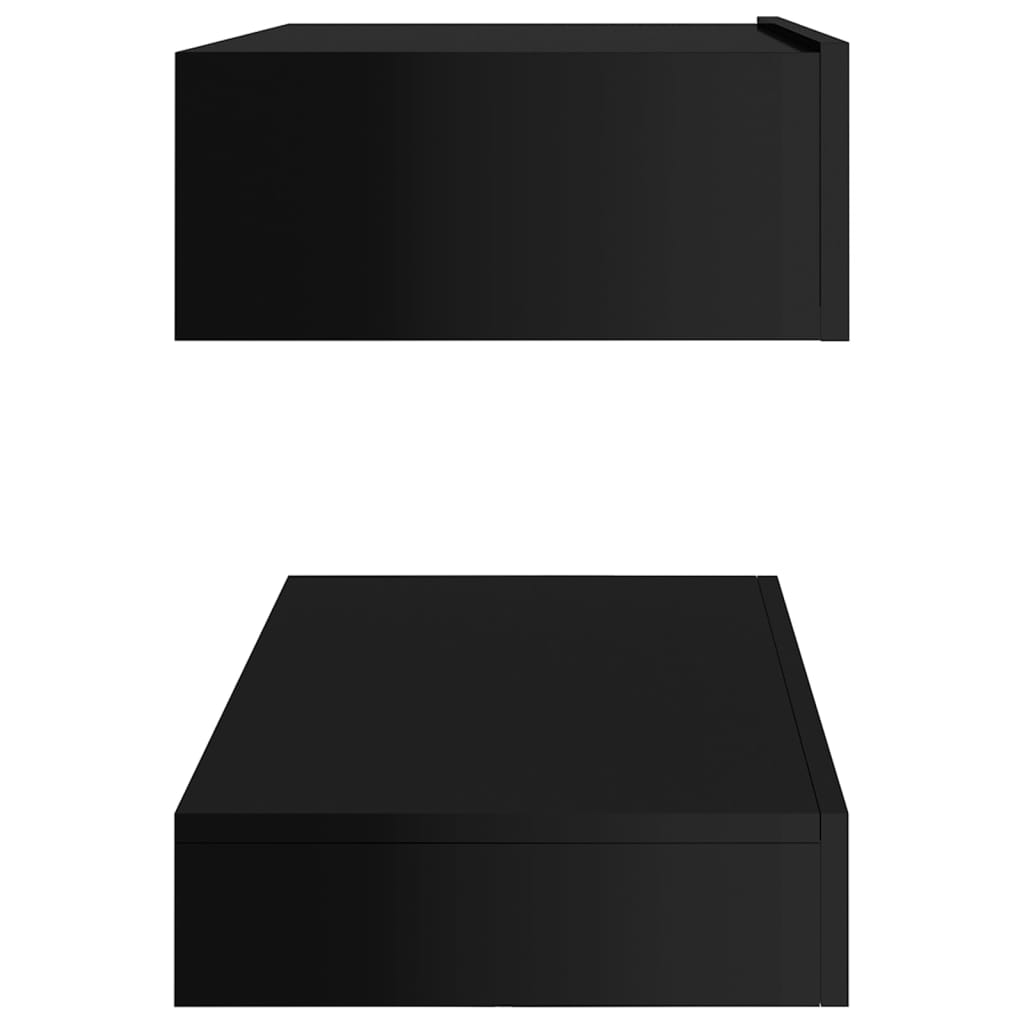 vidaXL telerialus LED-tuledega, kõrgläikega, must, 90 x 35 cm