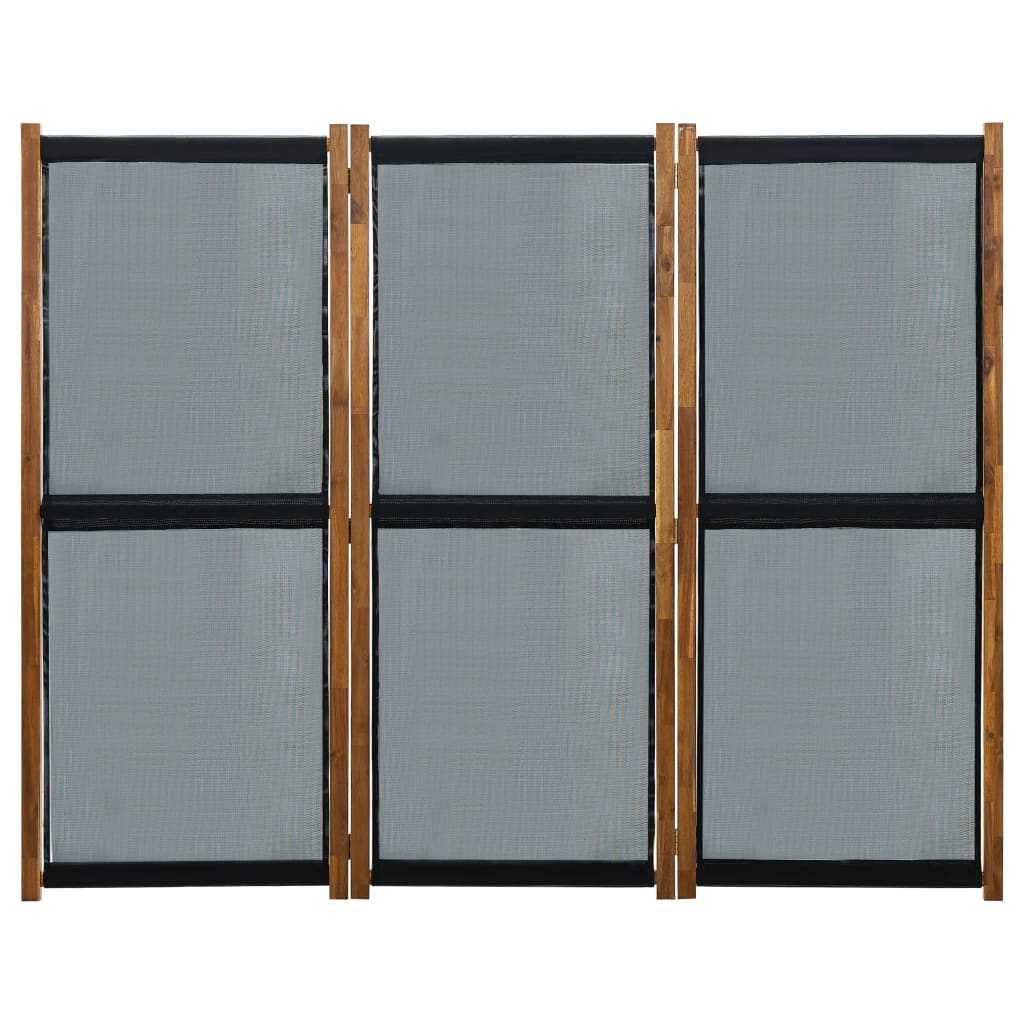 vidaXL 3 paneeliga ruumijagaja, must, 210x170 cm