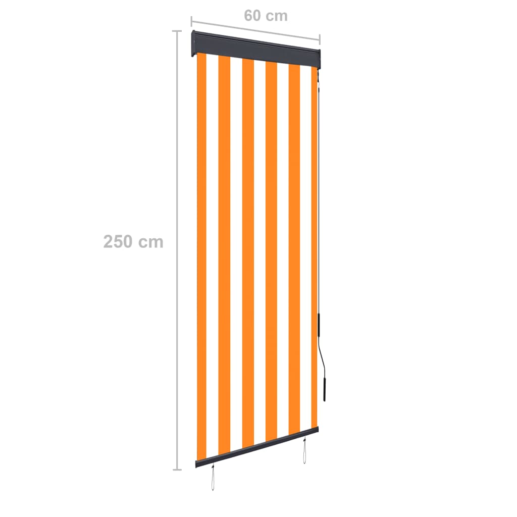vidaXL väliruloo 60 x 250 cm, valge ja oranž
