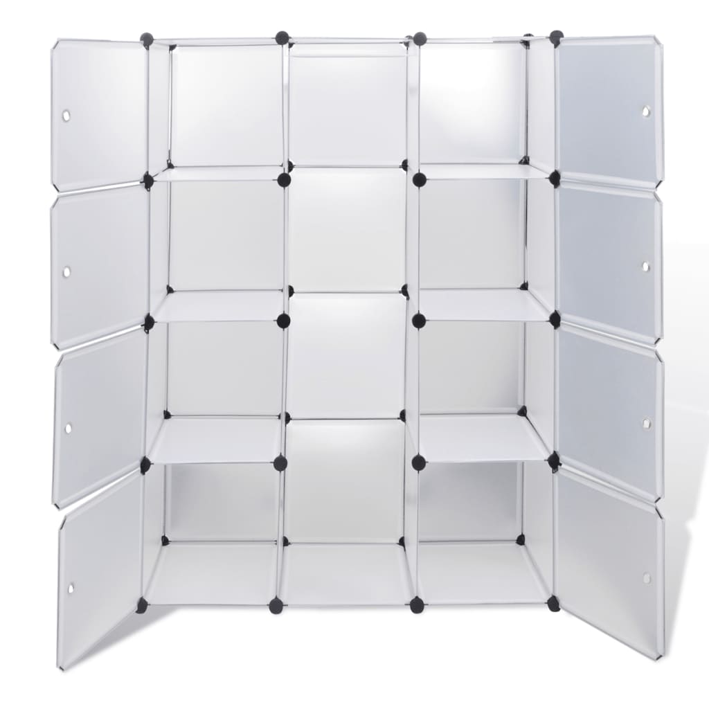 vidaXL modulaarne kapp 9 sektsiooniga, valge, 37 x 115 x 150 cm