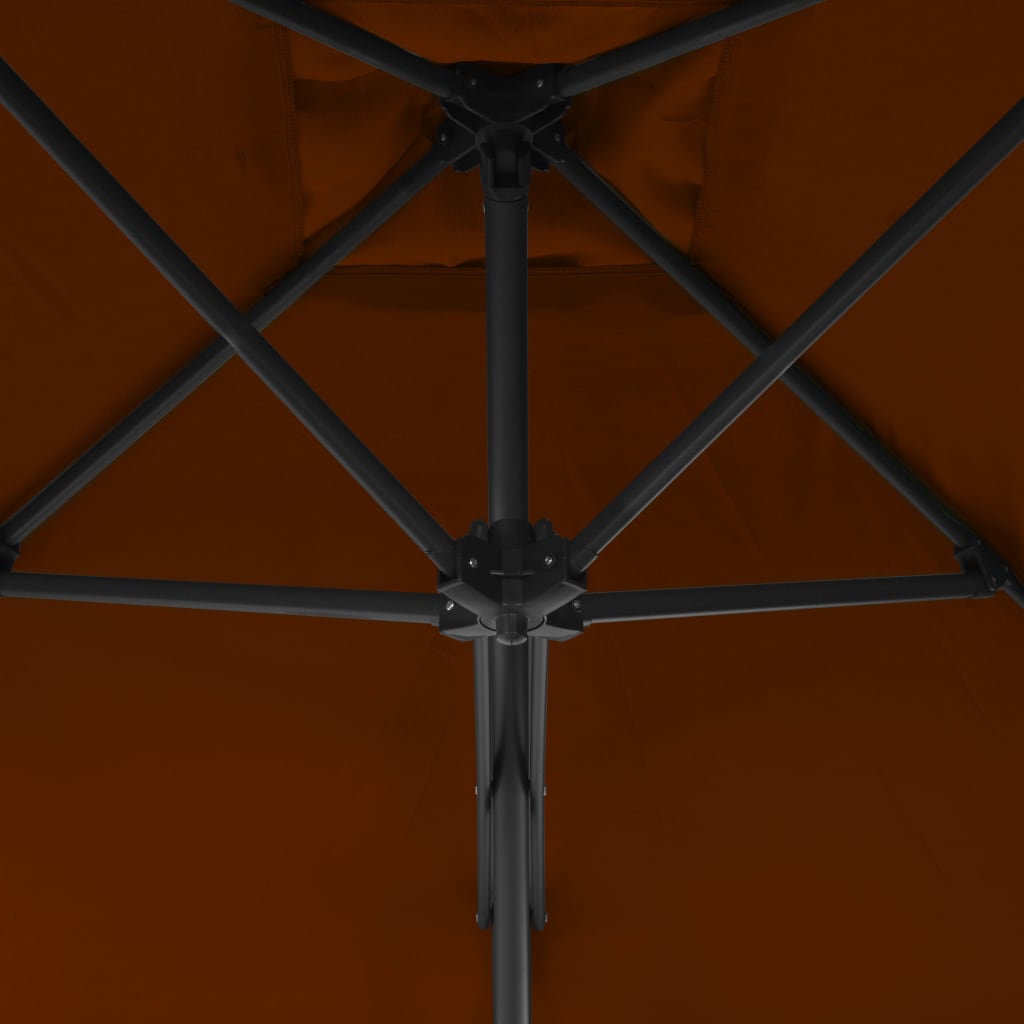 vidaXL päikesevari, teraspostiga, terrakota, 250 x 250 x 230 cm