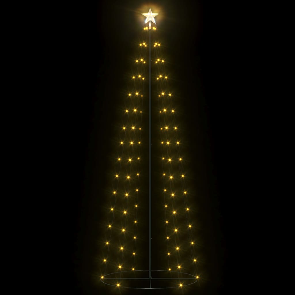 vidaXL koonusekujuline jõulupuu 100 sooja valget LEDi, 70 x 180 cm