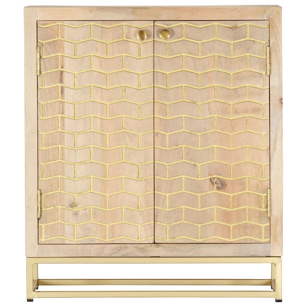 vidaXL puhvetkapp, kuldne, 60 x 30 x 70 cm, toekas mangopuit