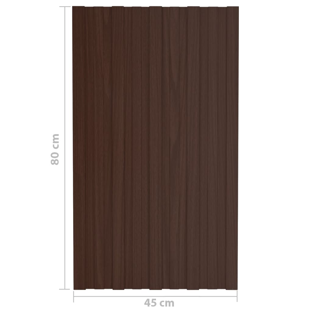 vidaXL katusepaneel 36 tk, tsingitud terasest, pruun, 80 x 45 cm